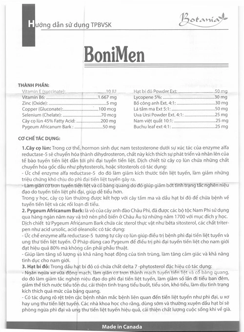 Botania BoniMen Prostate Support Supplement for Men – 30 Capsules - Image 5